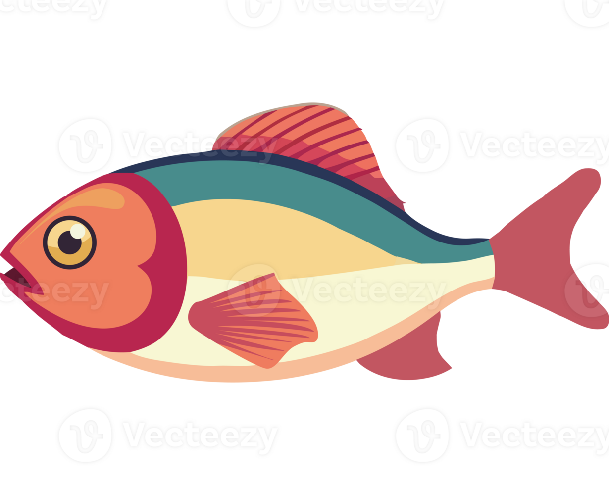 Cute goldfish swimming in tropical reef decoration icon isolated png