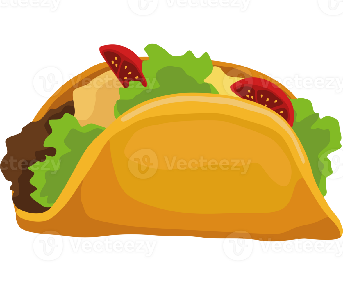 A cartoon taco icon isolated png