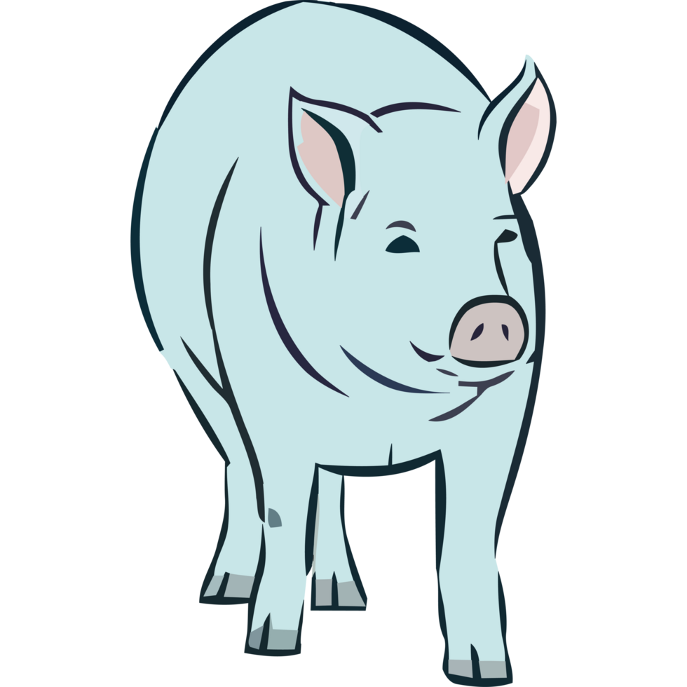 A cartoon pig icon isolated png