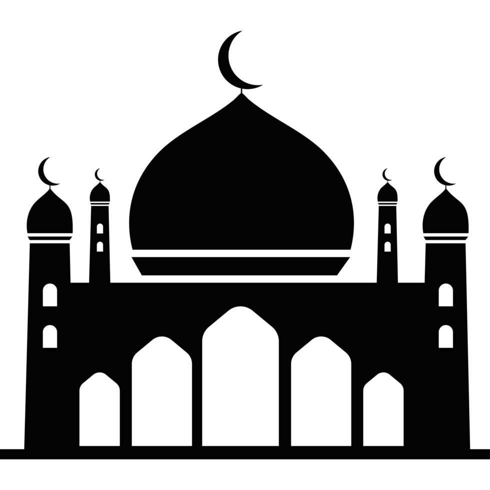 Mosque silhouette icon isolated png