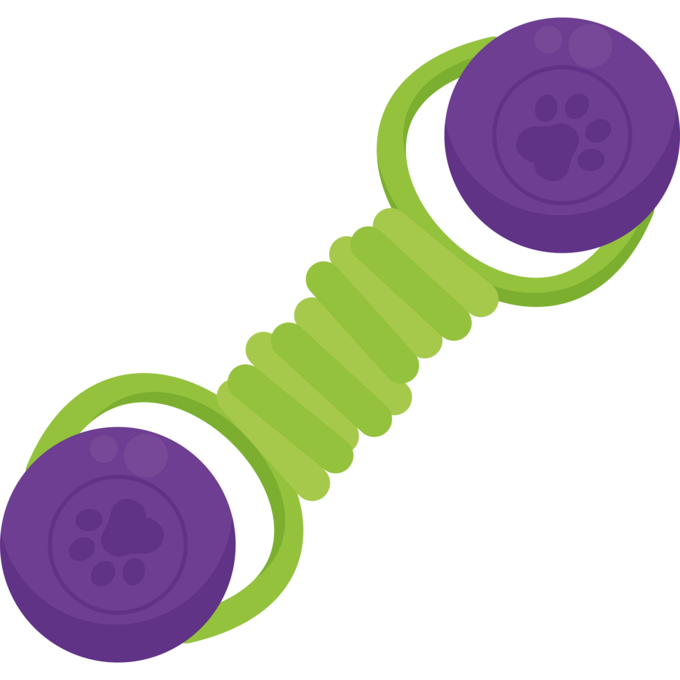 A purple and green dog toy icon illustration png