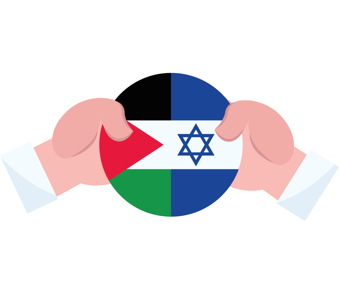 Israeli and palestinian flags icon isolated png