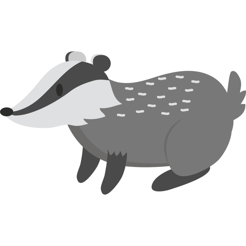 A cartoon badger icon isolated png