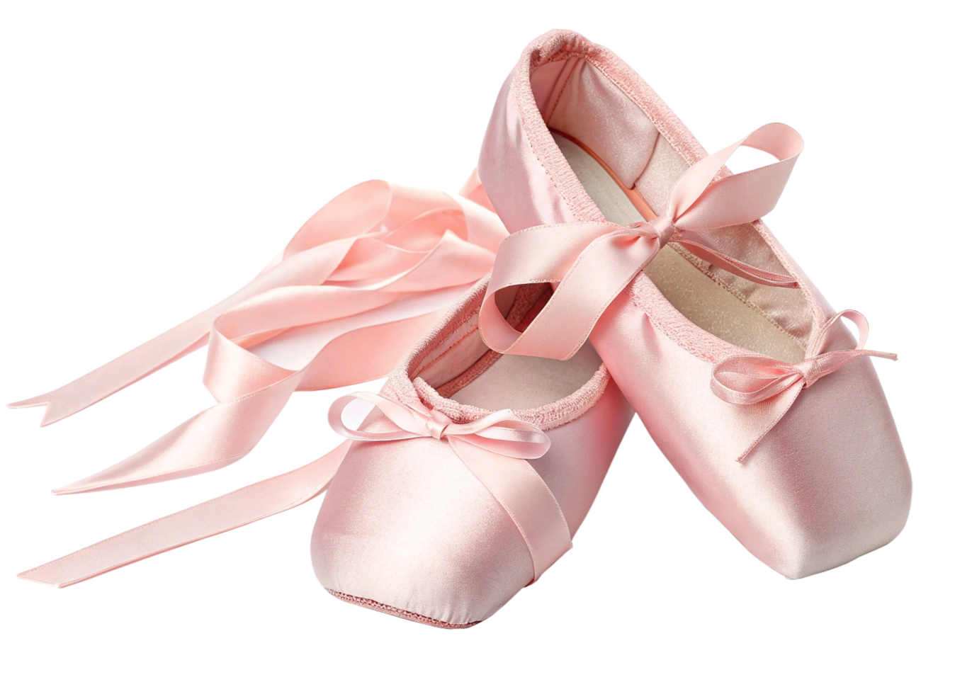 Elegant Pink Ballet Slippers, Dance Shoes, Satin Ribbon, Pointe Shoes png