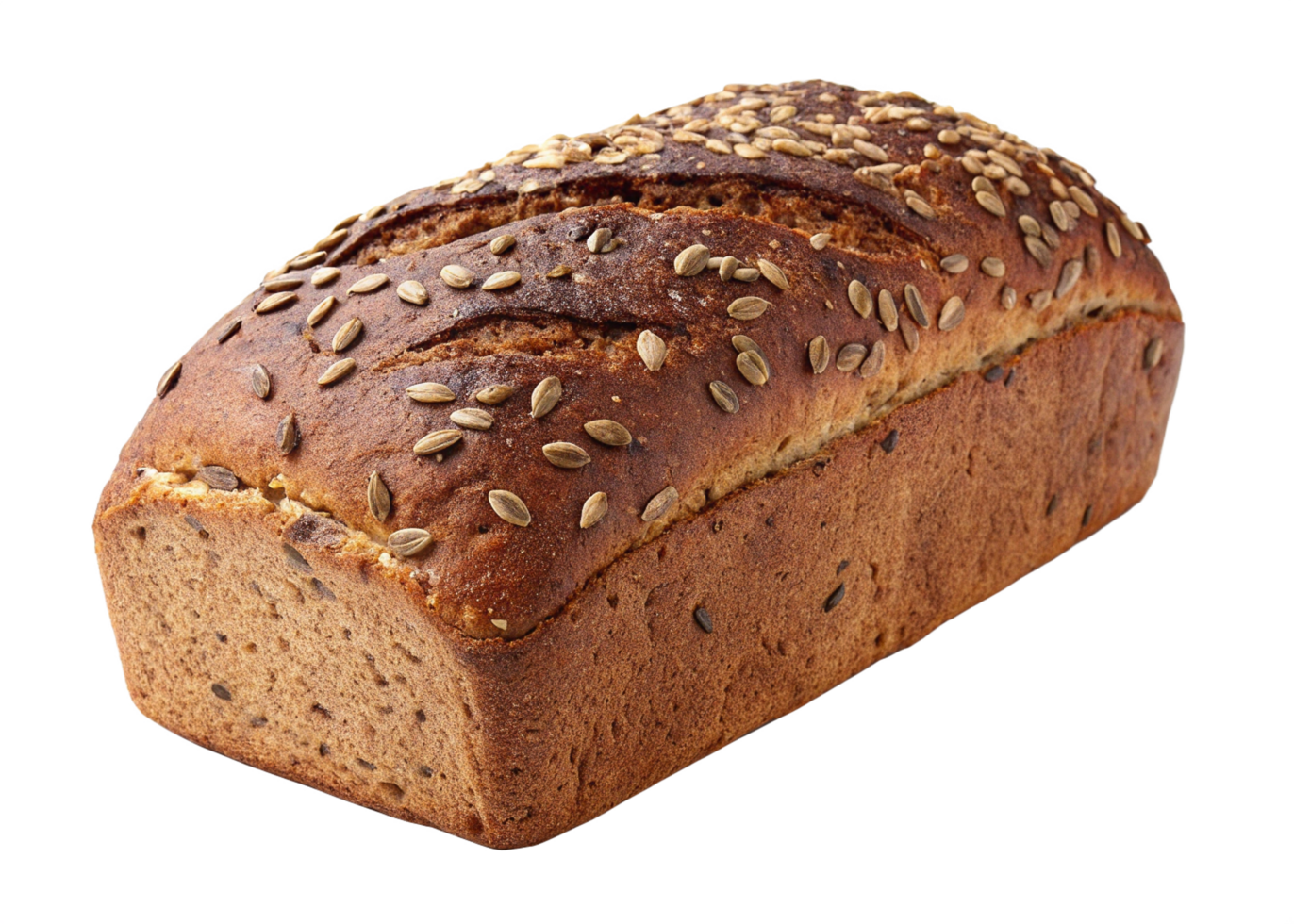 Delicious Crusty Loaf of SeedEncrusted Rustic Bread png