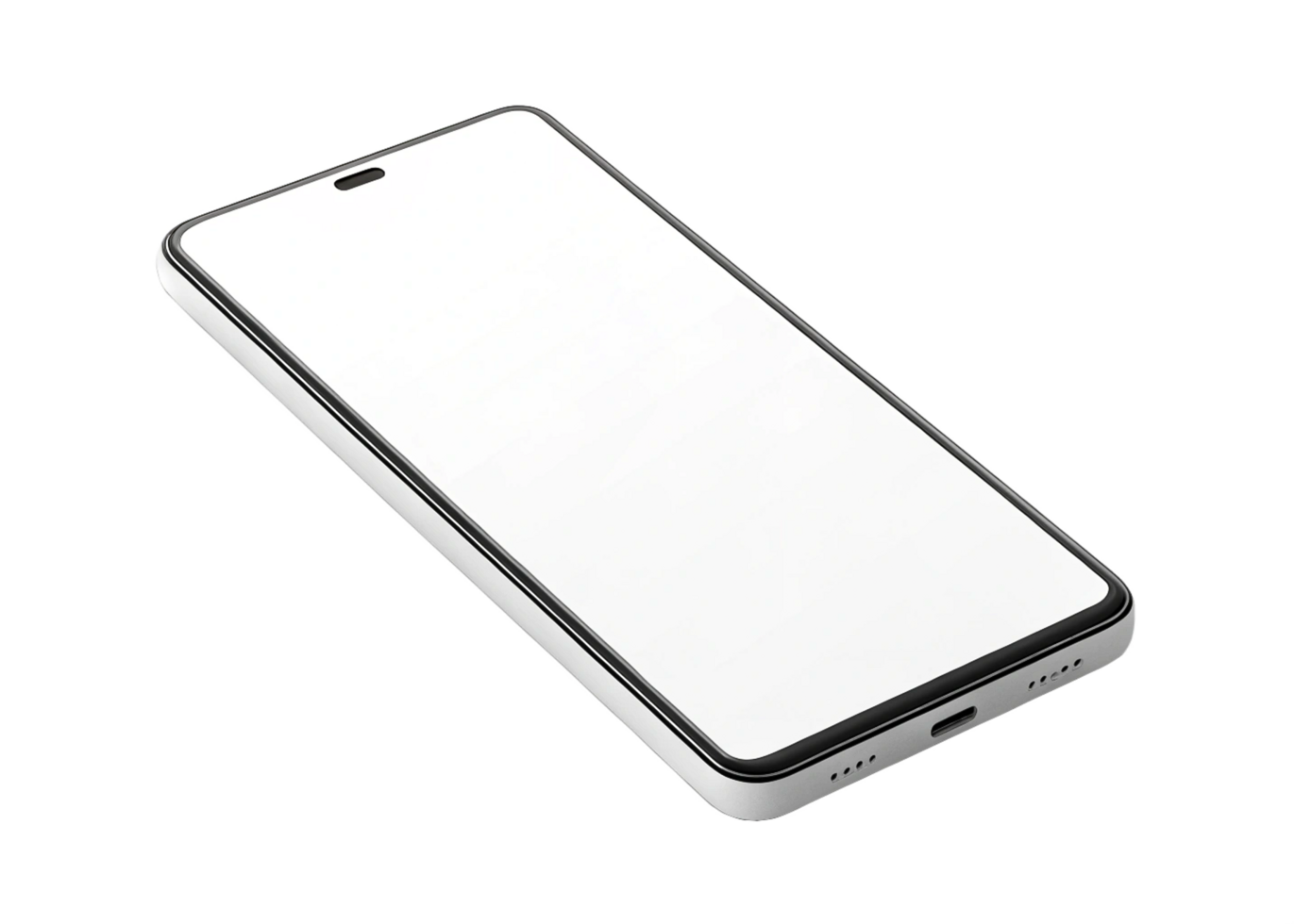 Sleek Modern Smartphone, Blank Screen, Mobile Technology, New Device, White Color, Digital Display, png
