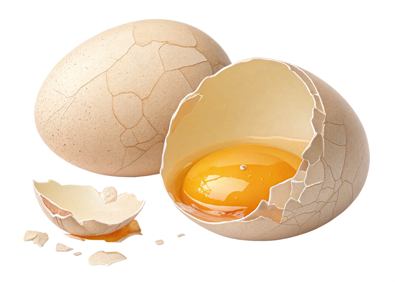 Cracked Eggshell, Yolk, Shell Pieces, Broken Egg, Poultry, Farm Fresh, Culinary, Cooking Ingredient, png