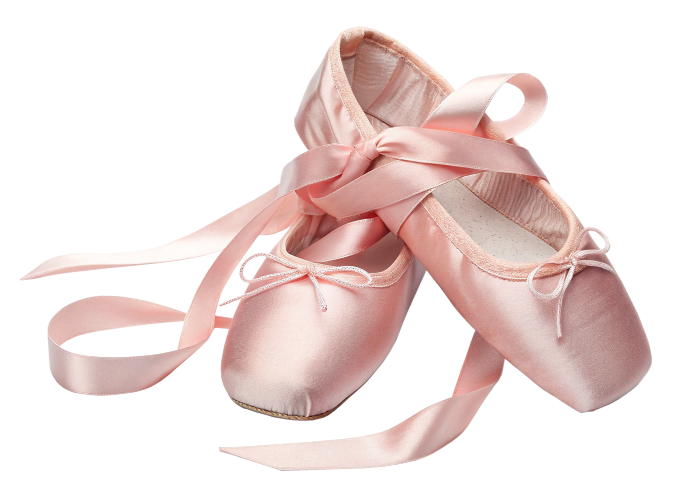 Elegant Pink Ballet Pointe Shoes Ribbon Dance Studio png