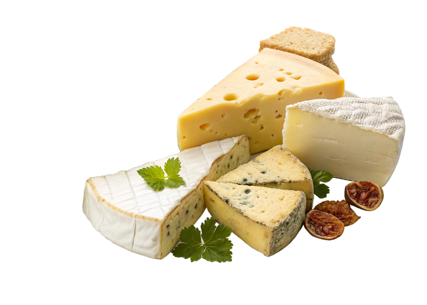 Assorted Gourmet Cheese Selection Brie, Cheddar, Camembert, Blue png