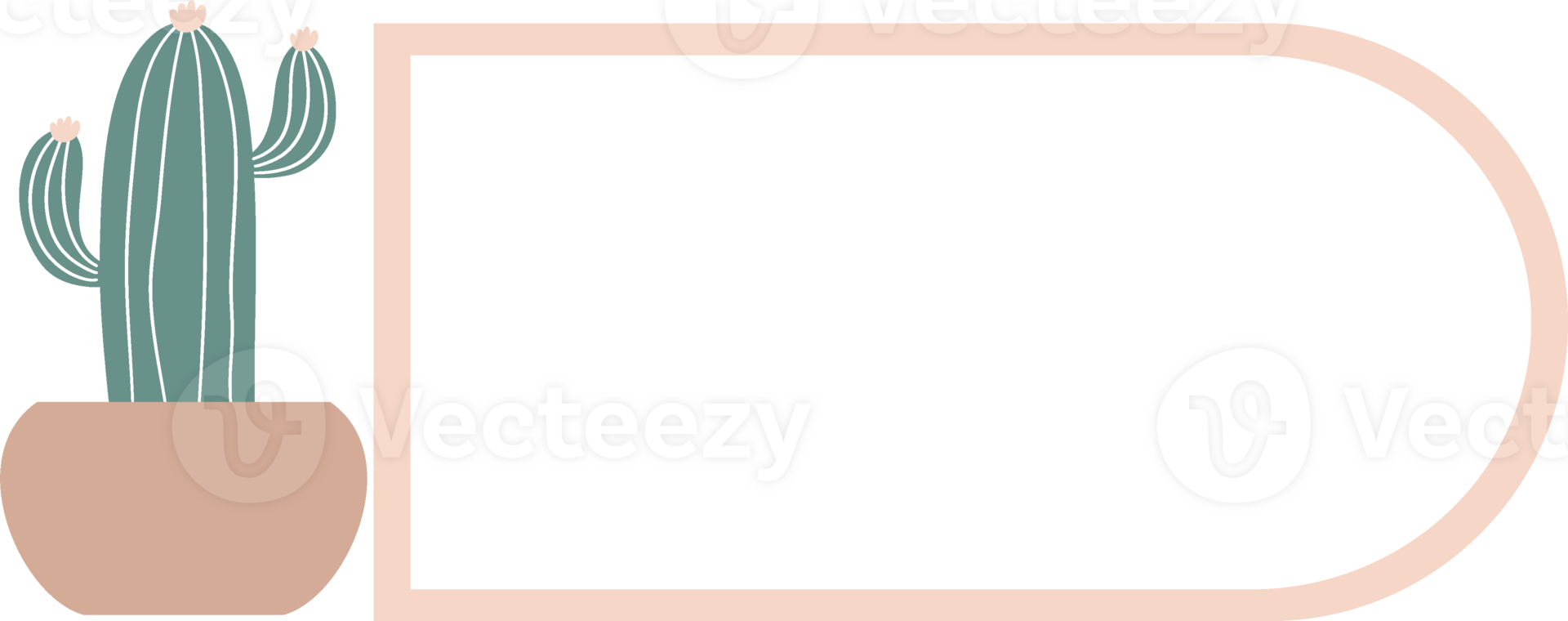 Cute cactus label name png