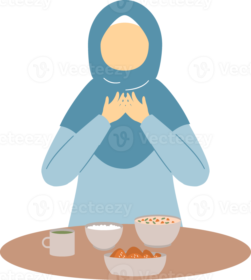 Muslim woman prepare iftar ramadan png
