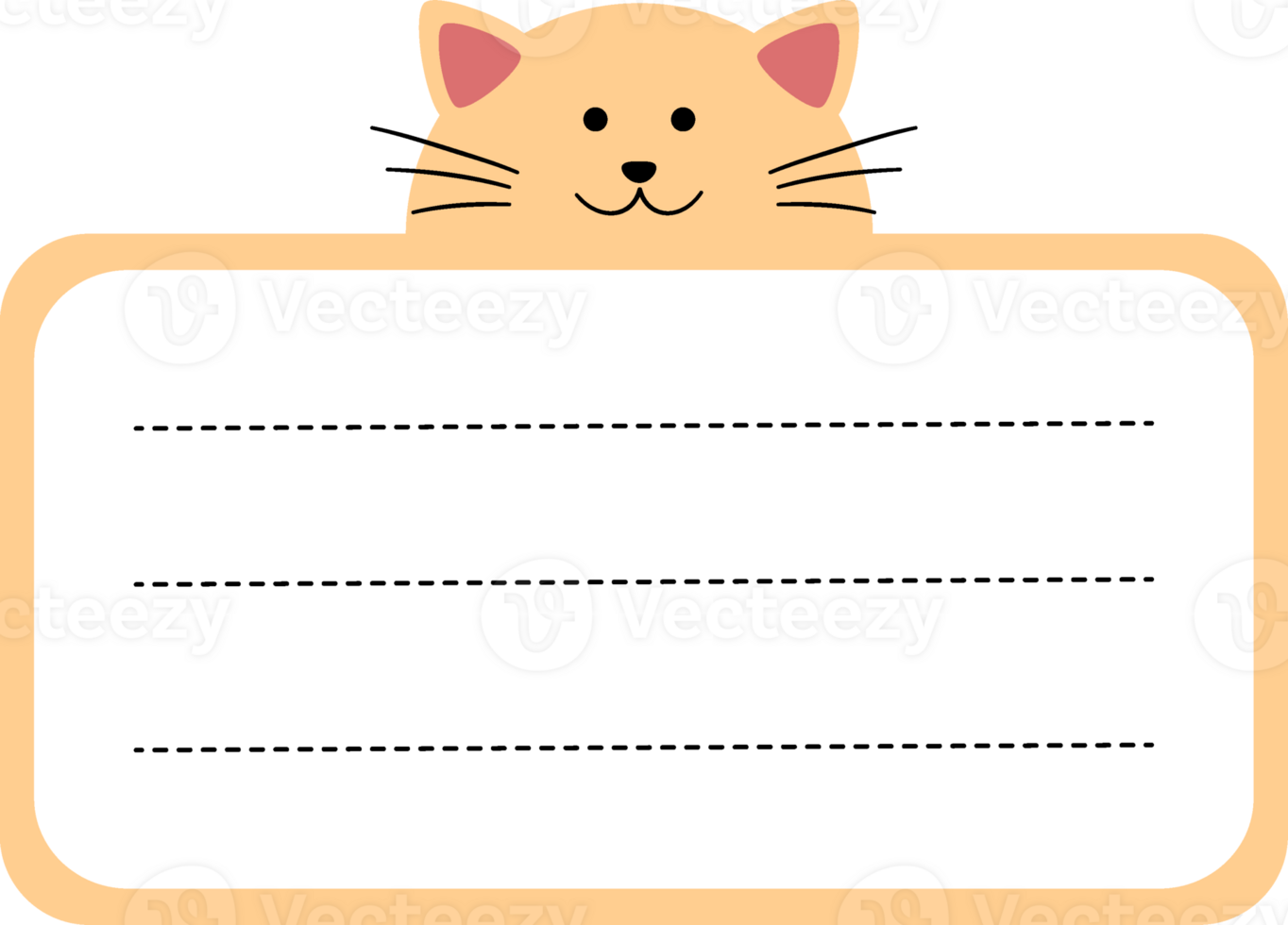 Cute Cat Label Name png