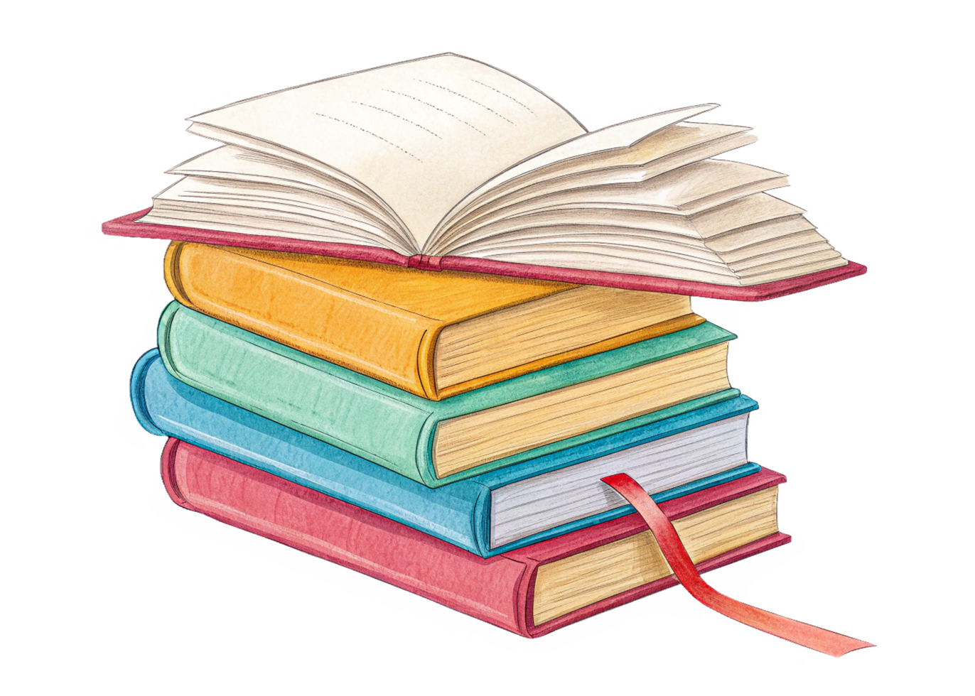 Stack of Colorful Books, Open Book, Reading, Knowledge, Literature, Education, Learning, Wisdom, Sto png