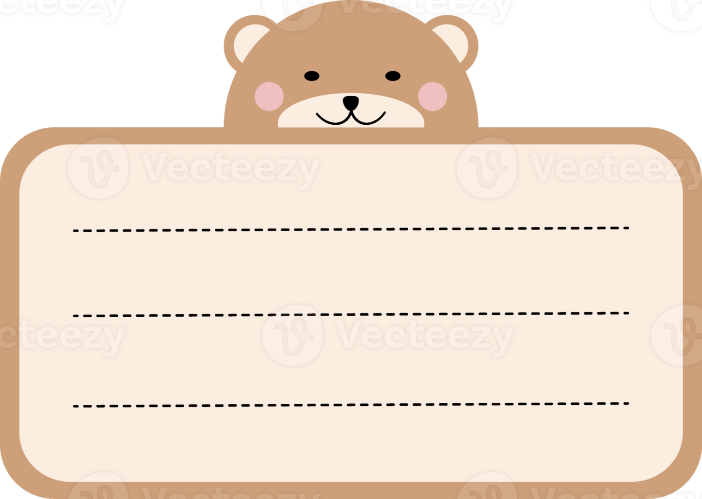Cute Bear Label Name png