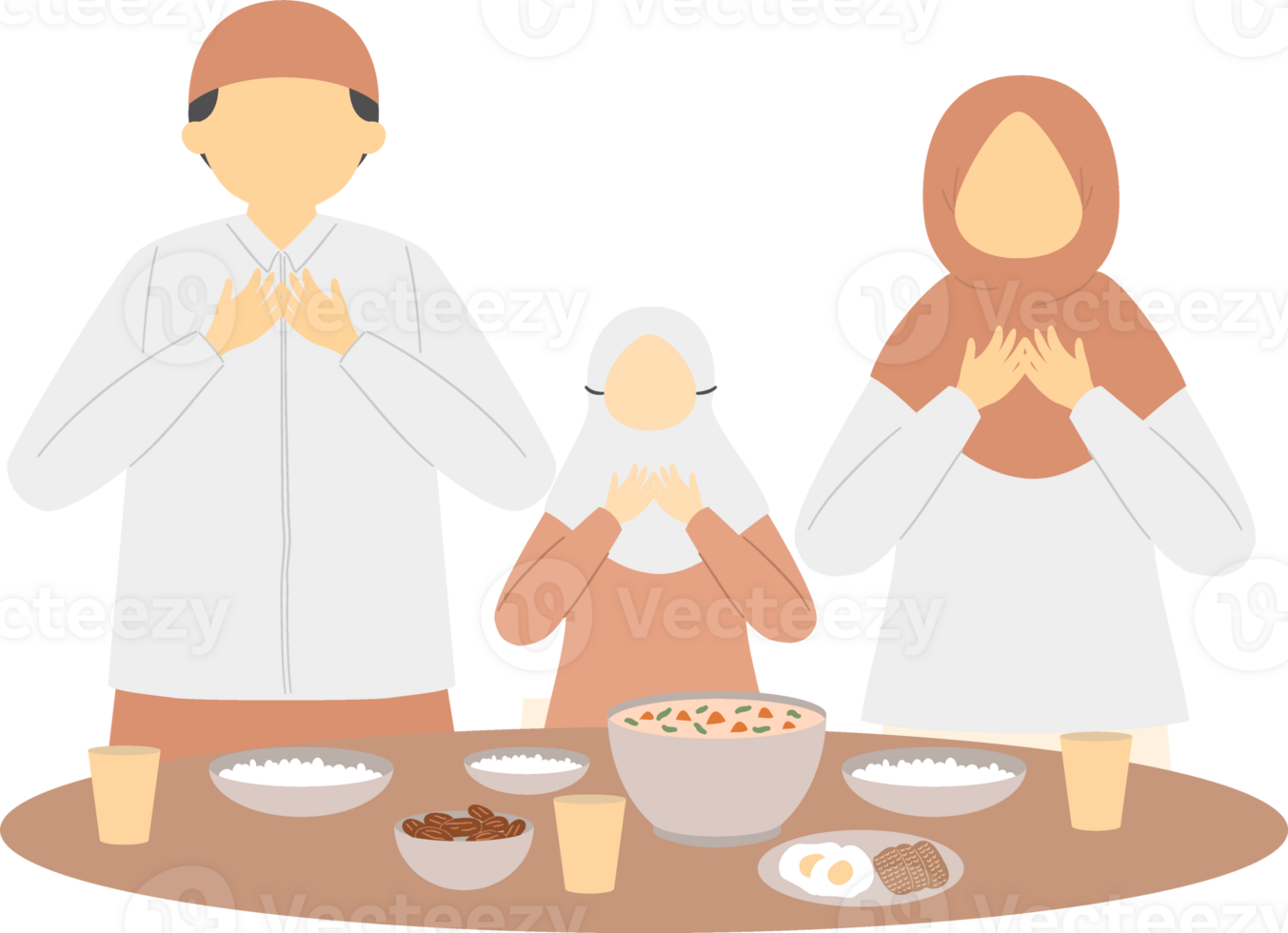 Parent with daughter iftar together png