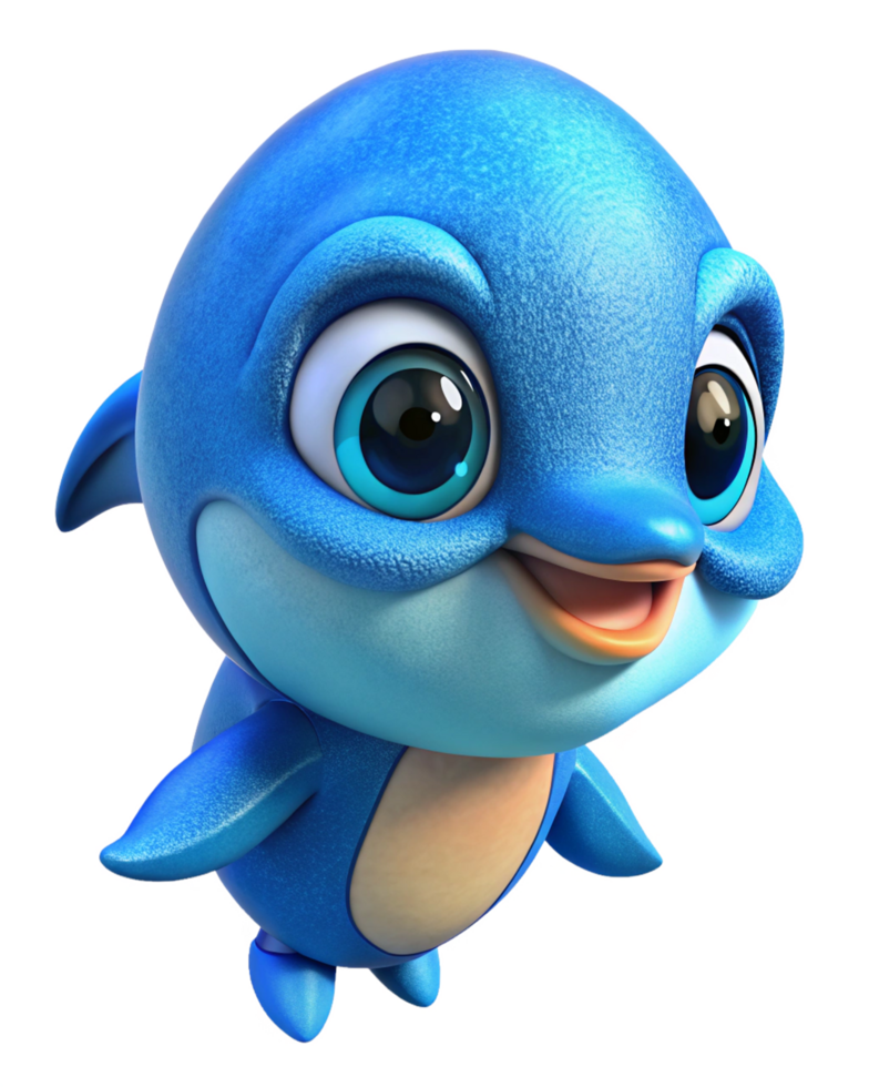 Blue dolphin frolicking in the azure ocean waves png