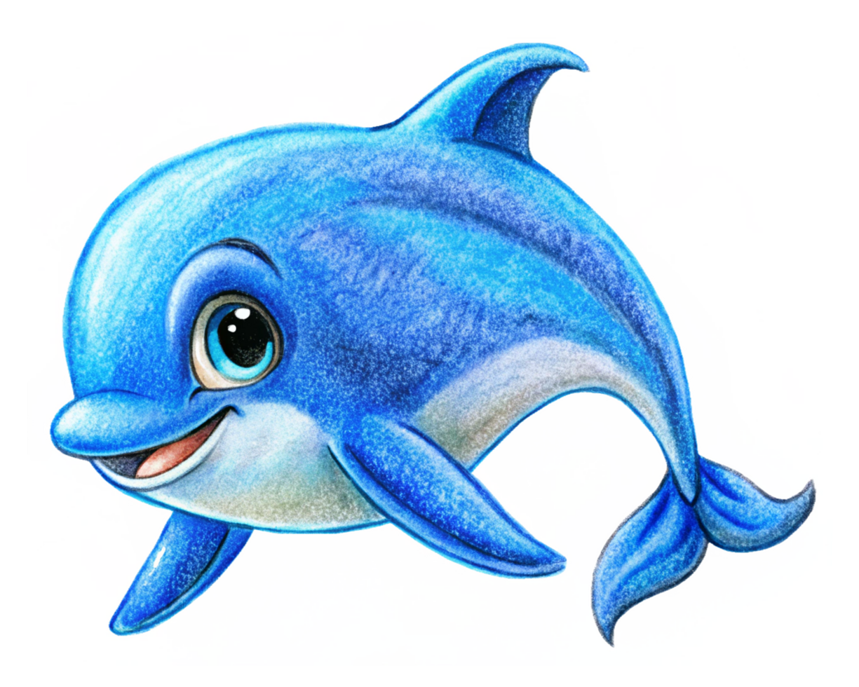 Blue dolphin leaping through the surf with joy png