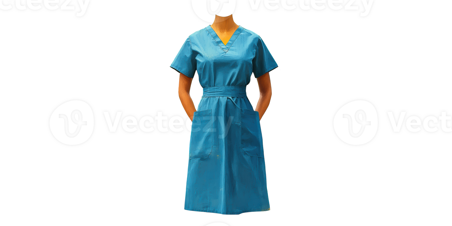 Medical uniform dress with pockets isolated on transparent background png