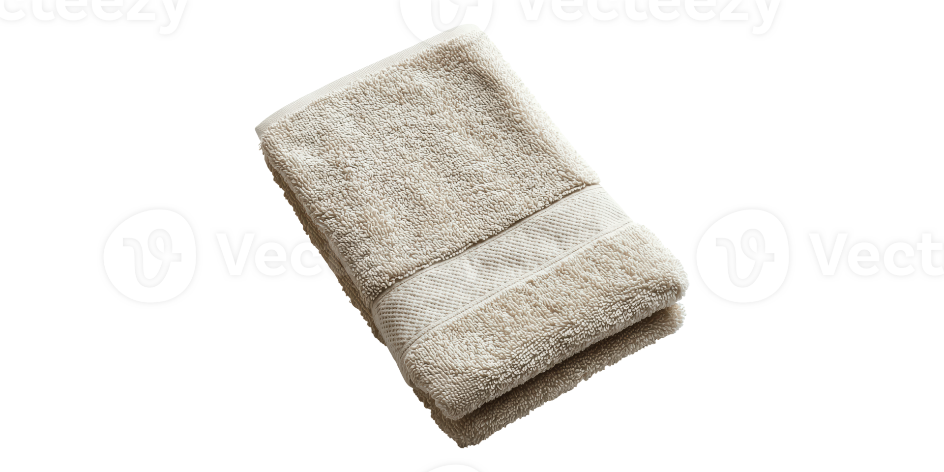 Beige bath towel folded neatly isolated on transparent background png