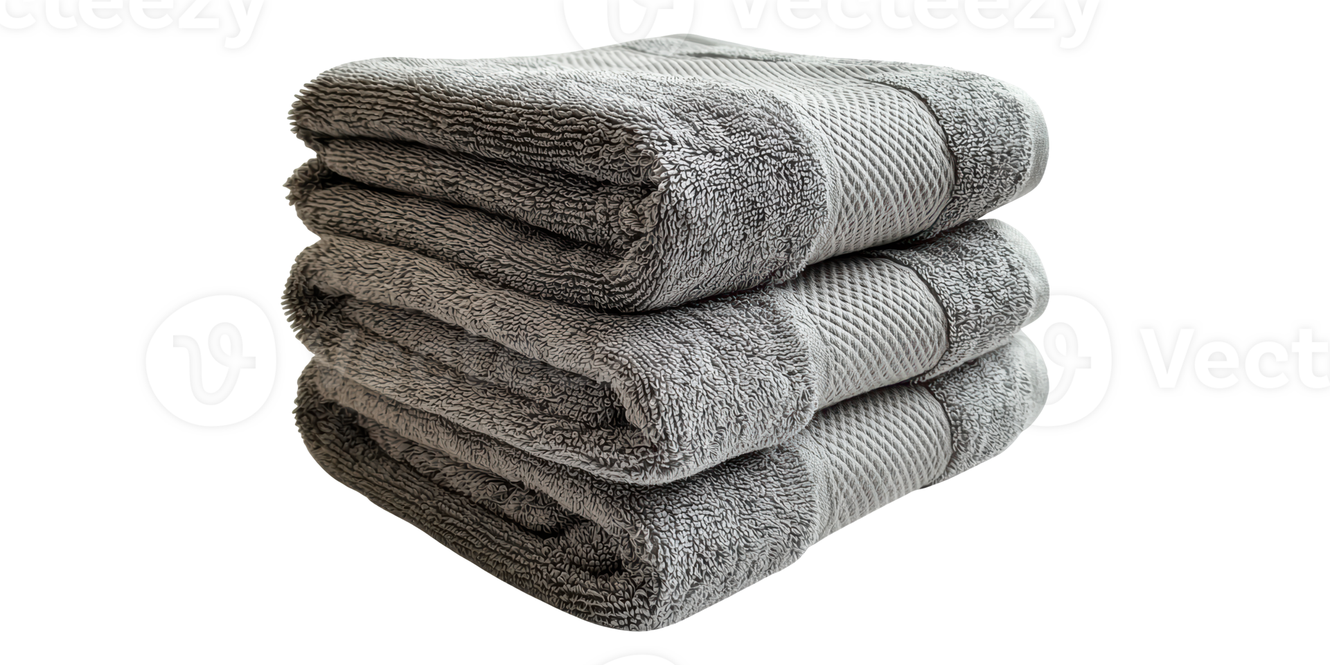 Stack of gray towels isolated on transparent background png