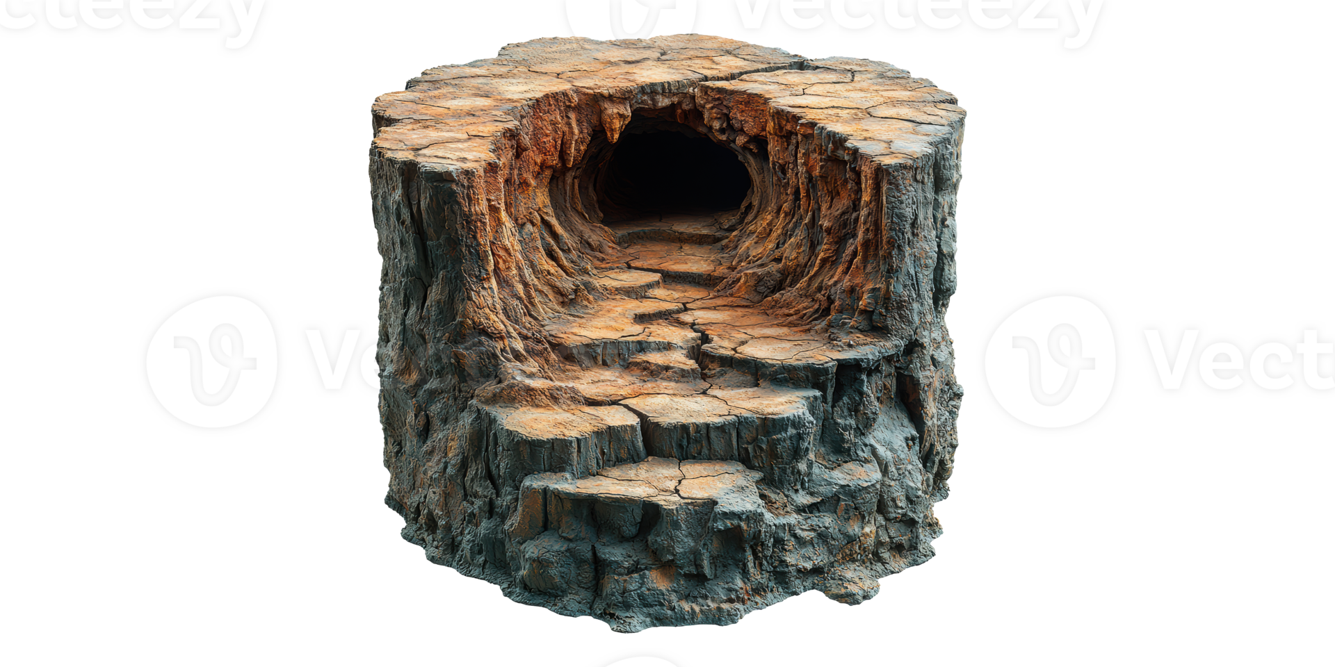 Hollow tree trunk isolated on transparent background png