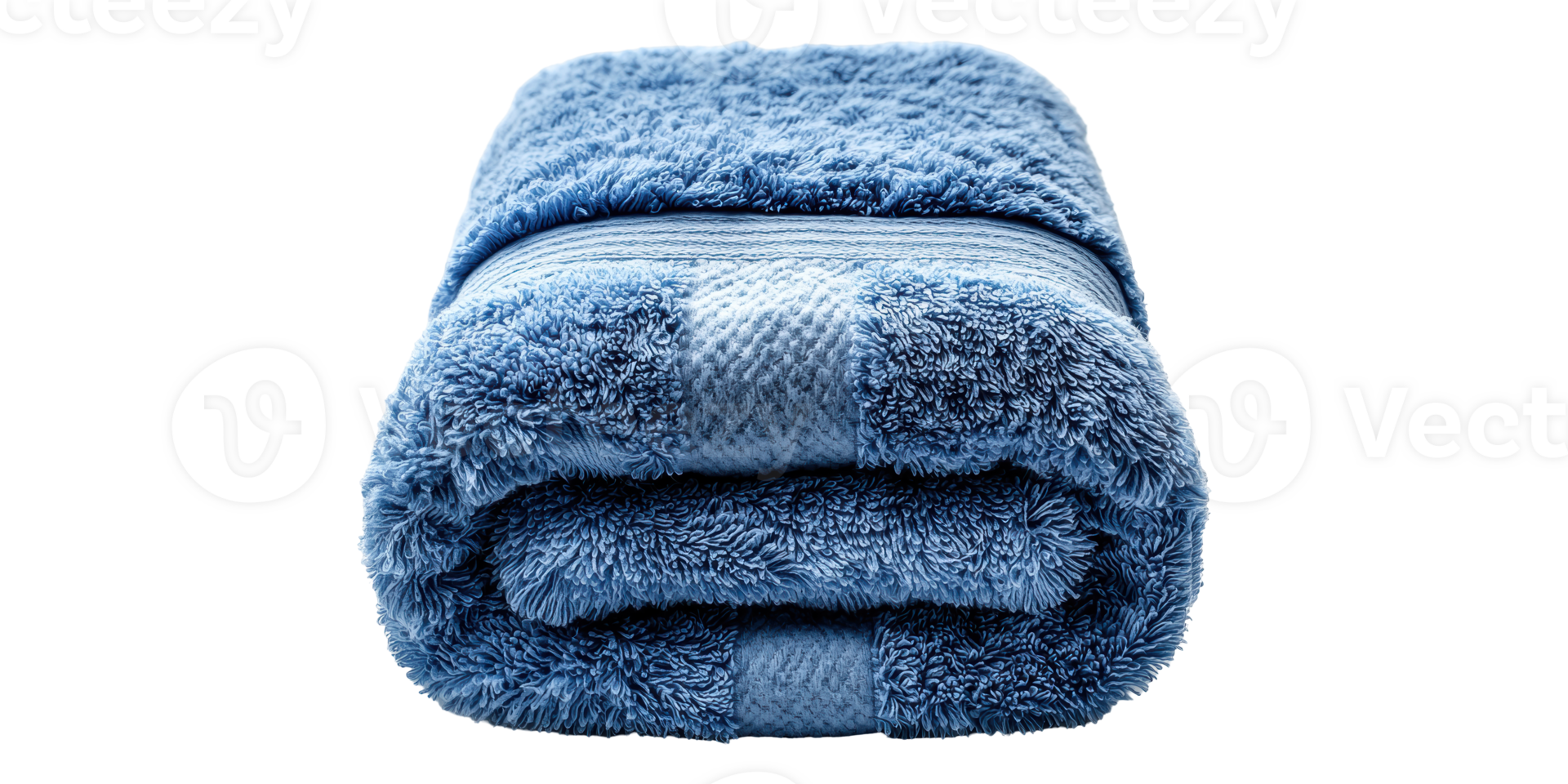 Blue towel folded isolated on transparent background png
