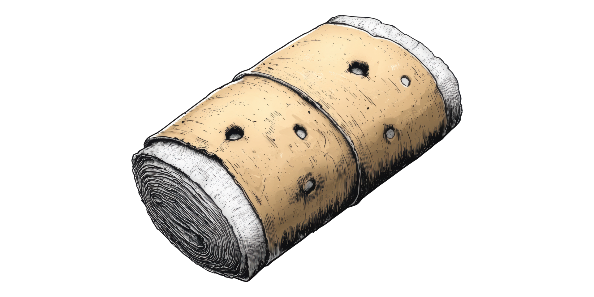 Comic style empty toilet paper roll isolated on transparent background png