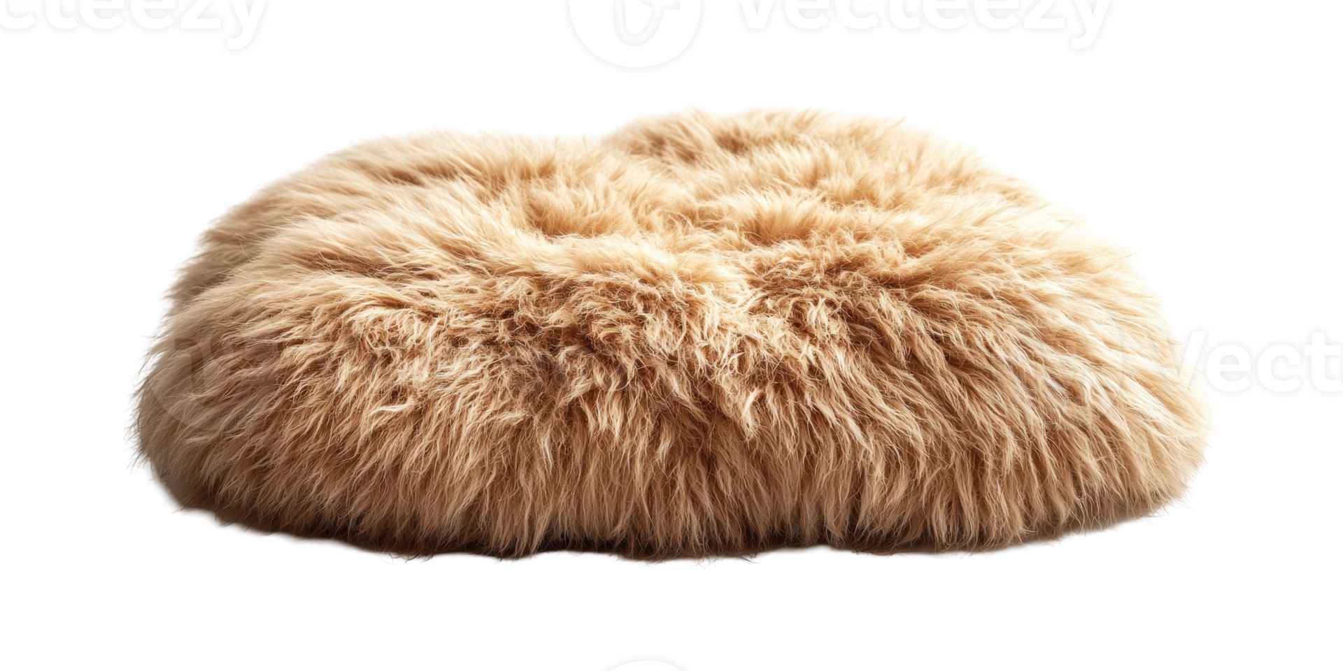 Fluffy brown cushion isolated on transparent background png