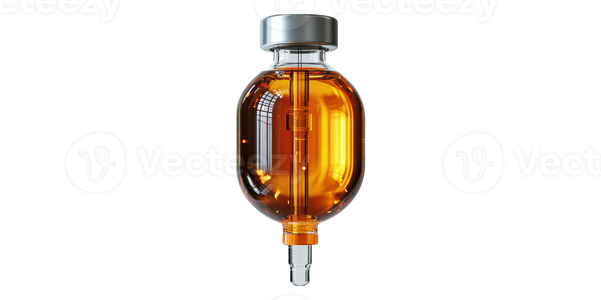 Amber glass medicine vial isolated on transparent background png