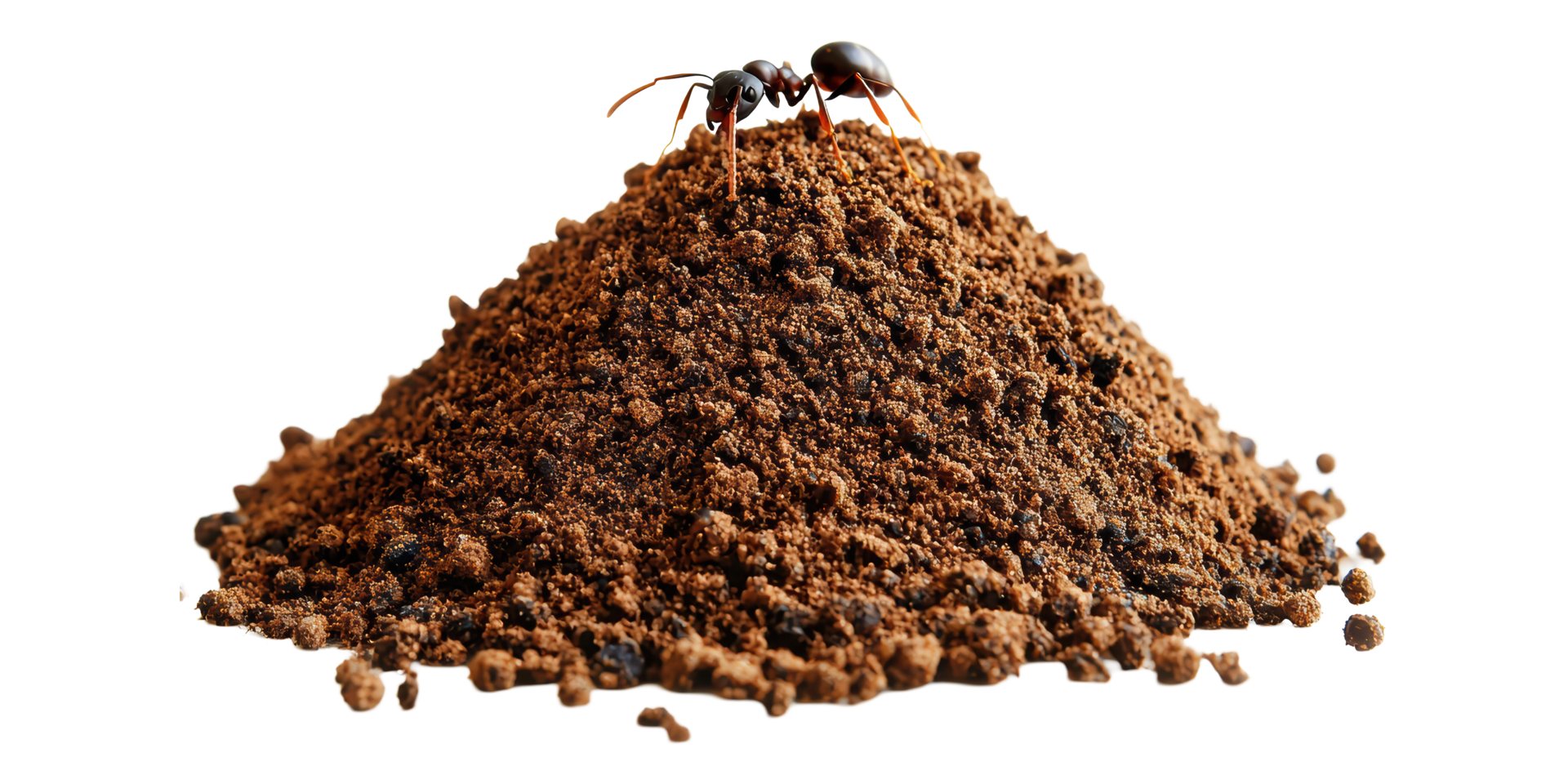 Ant on dirt pile isolated on transparent background png