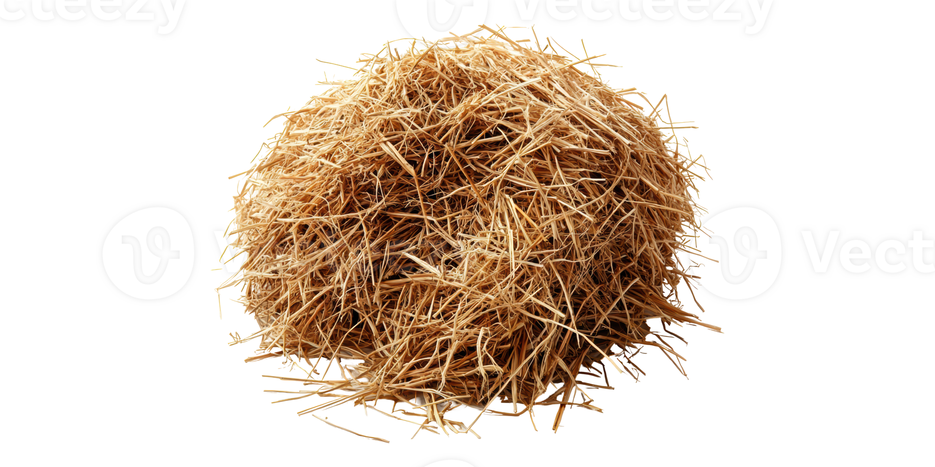 Pile of dried hay straw isolated on transparent background png