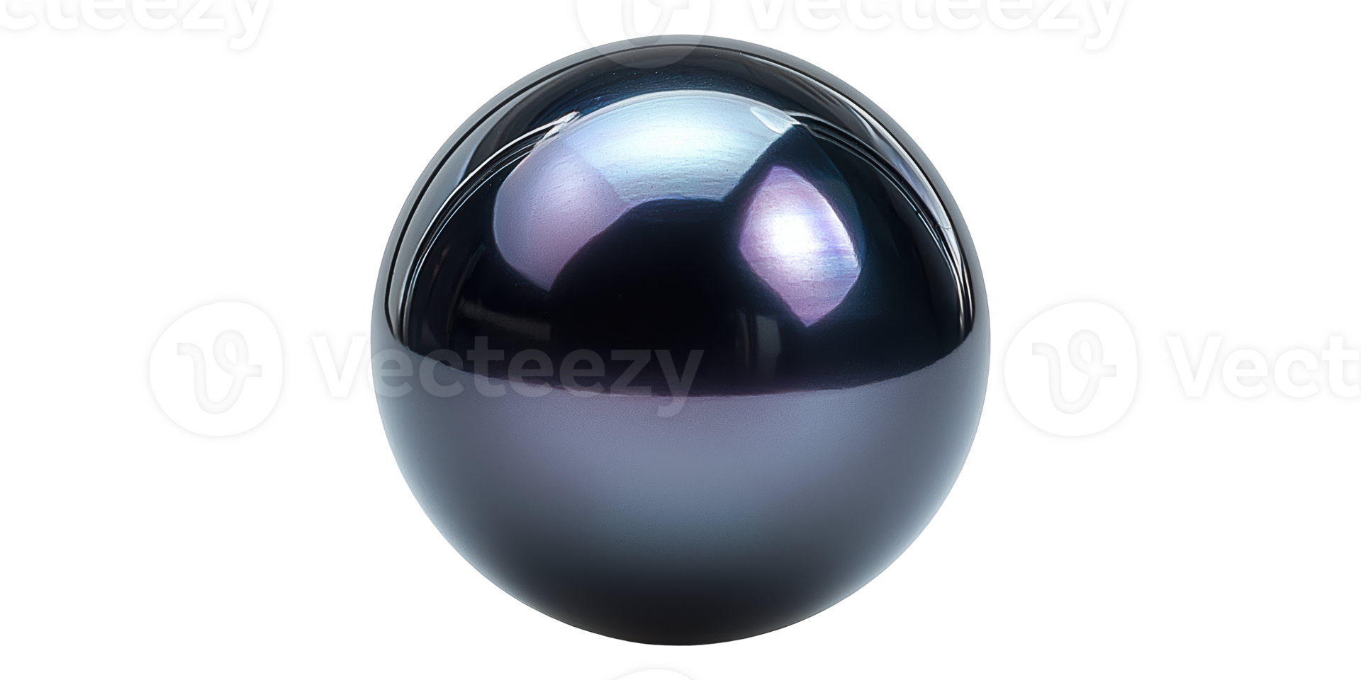 Shiny black sphere isolated on transparent background png