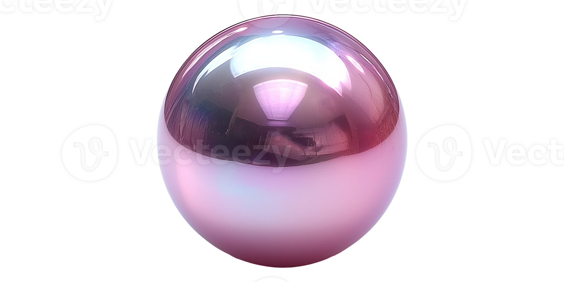 Shiny iridescent sphere isolated on transparent background png