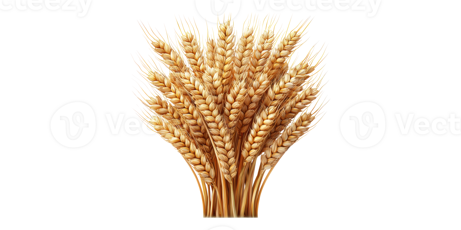 Golden wheat ears isolated on transparent background png