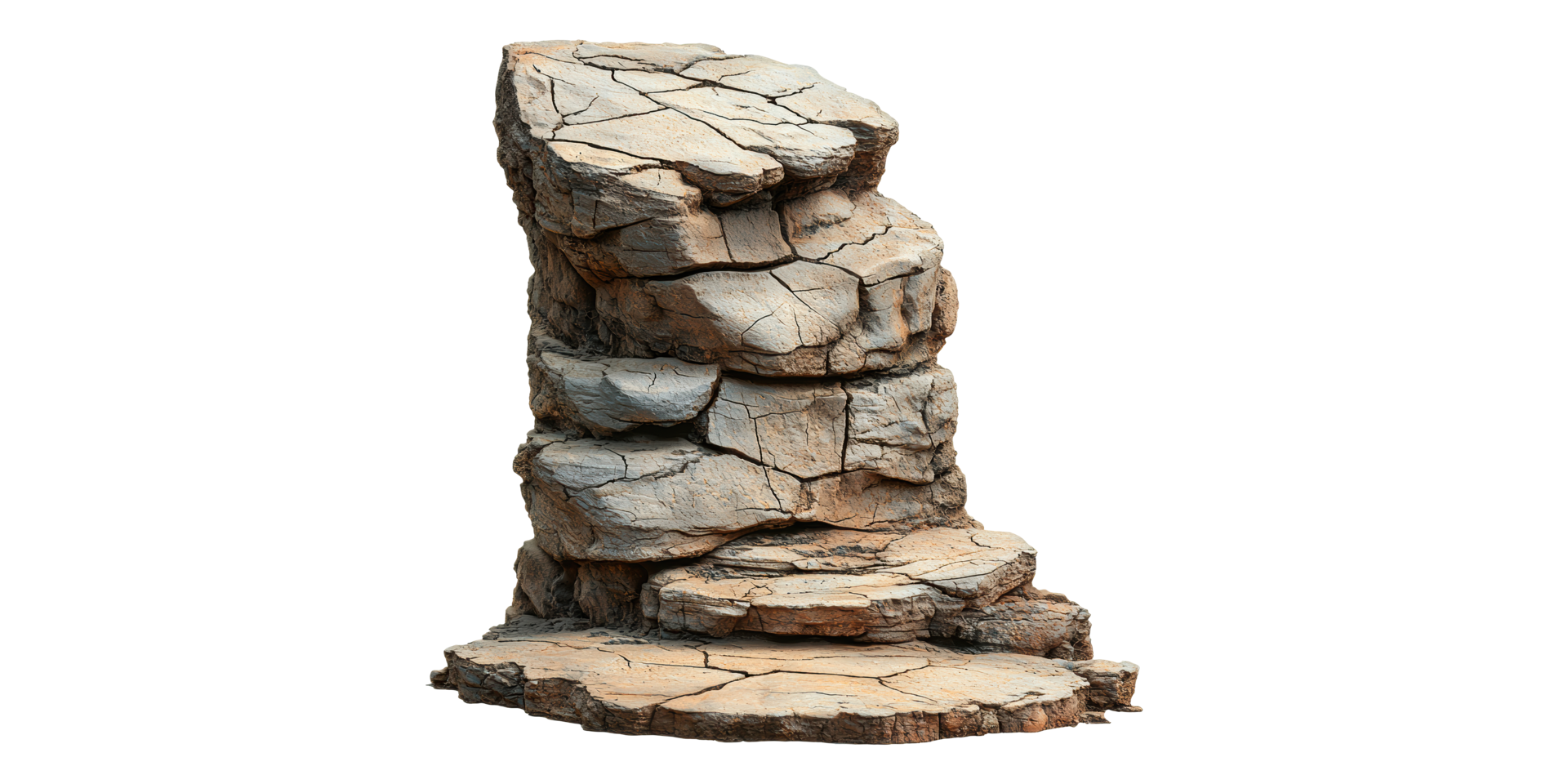 Weathered rock formation isolated on transparent background png