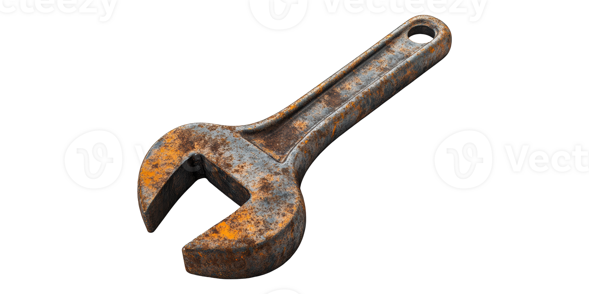 Rusty wrench isolated on transparent background png