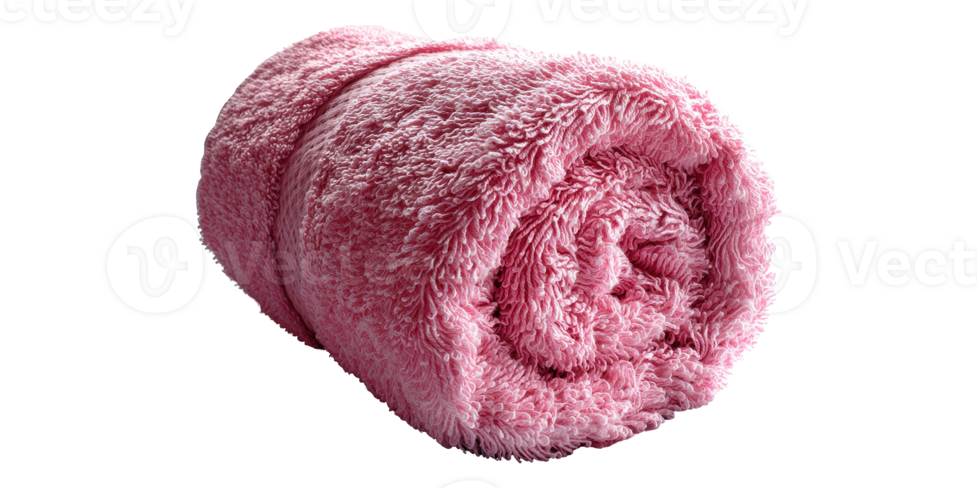 Pink rolled towel on display isolated on transparent background png