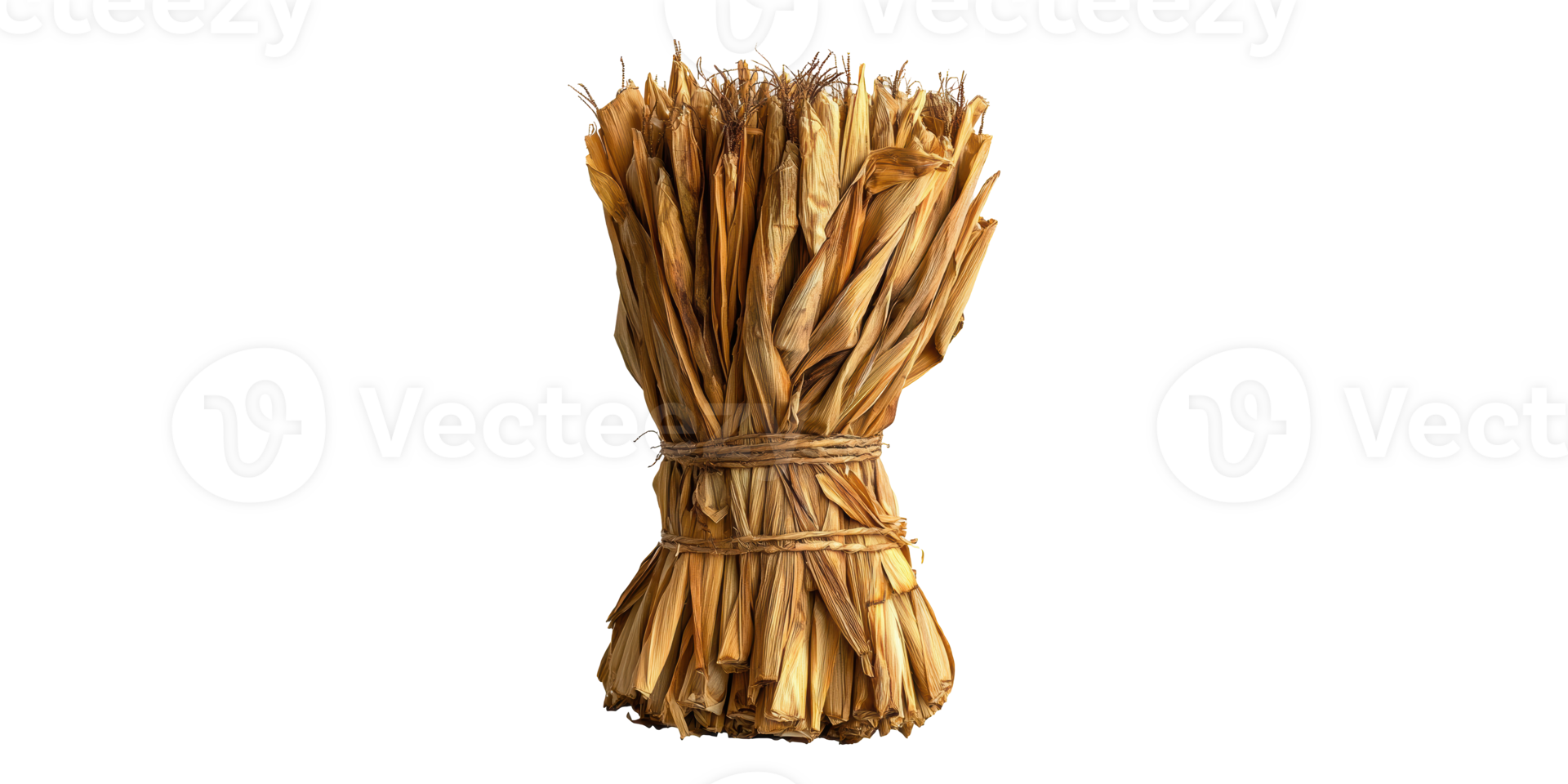Straw bundle tied with cord isolated on transparent background png