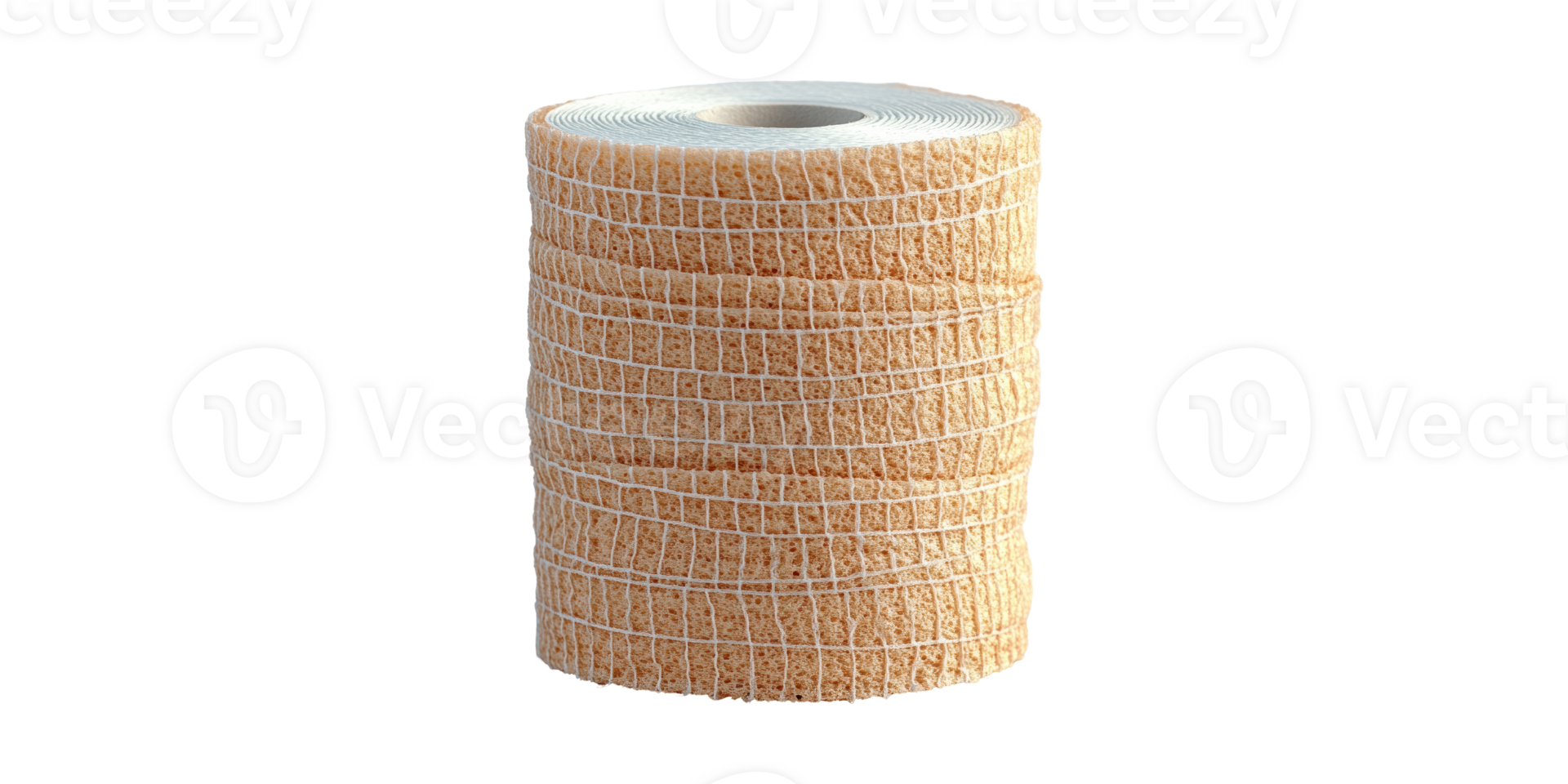 Roll of beige medical bandage isolated on transparent background png
