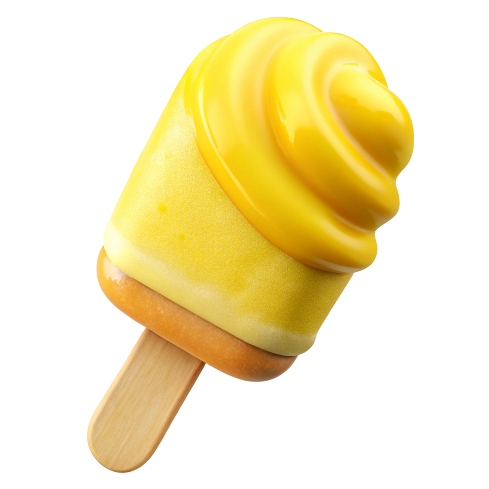 Delicious Yellow Swirled Ice Cream Popsicle png