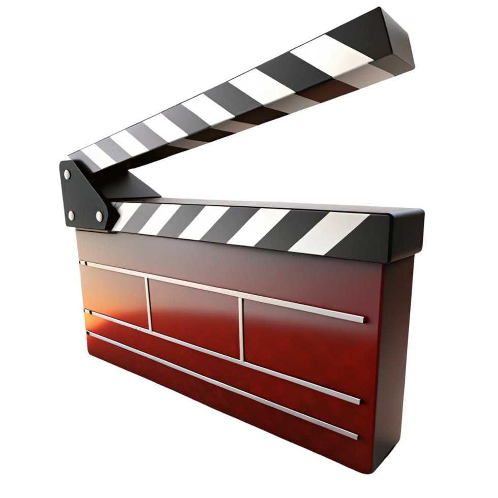 3D Render of a Clapperboard, Movie Production png