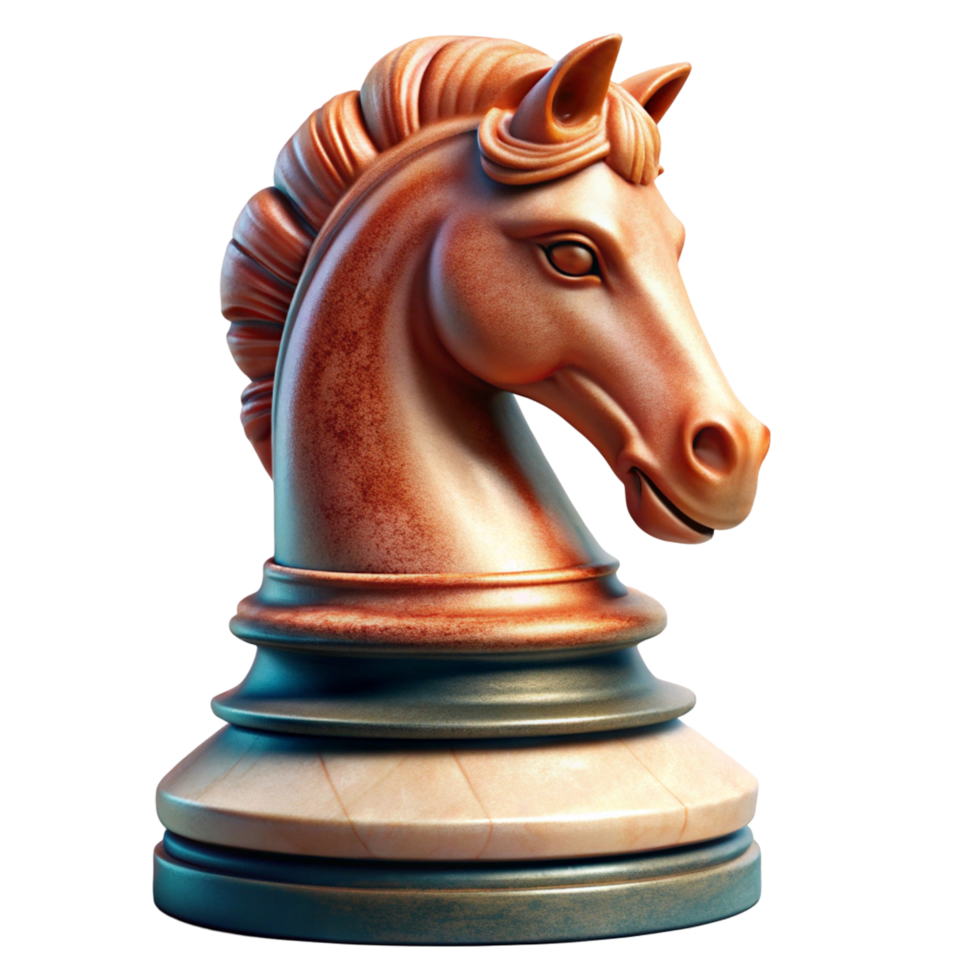 Elegant Carved Wooden Chess Knight Piece png