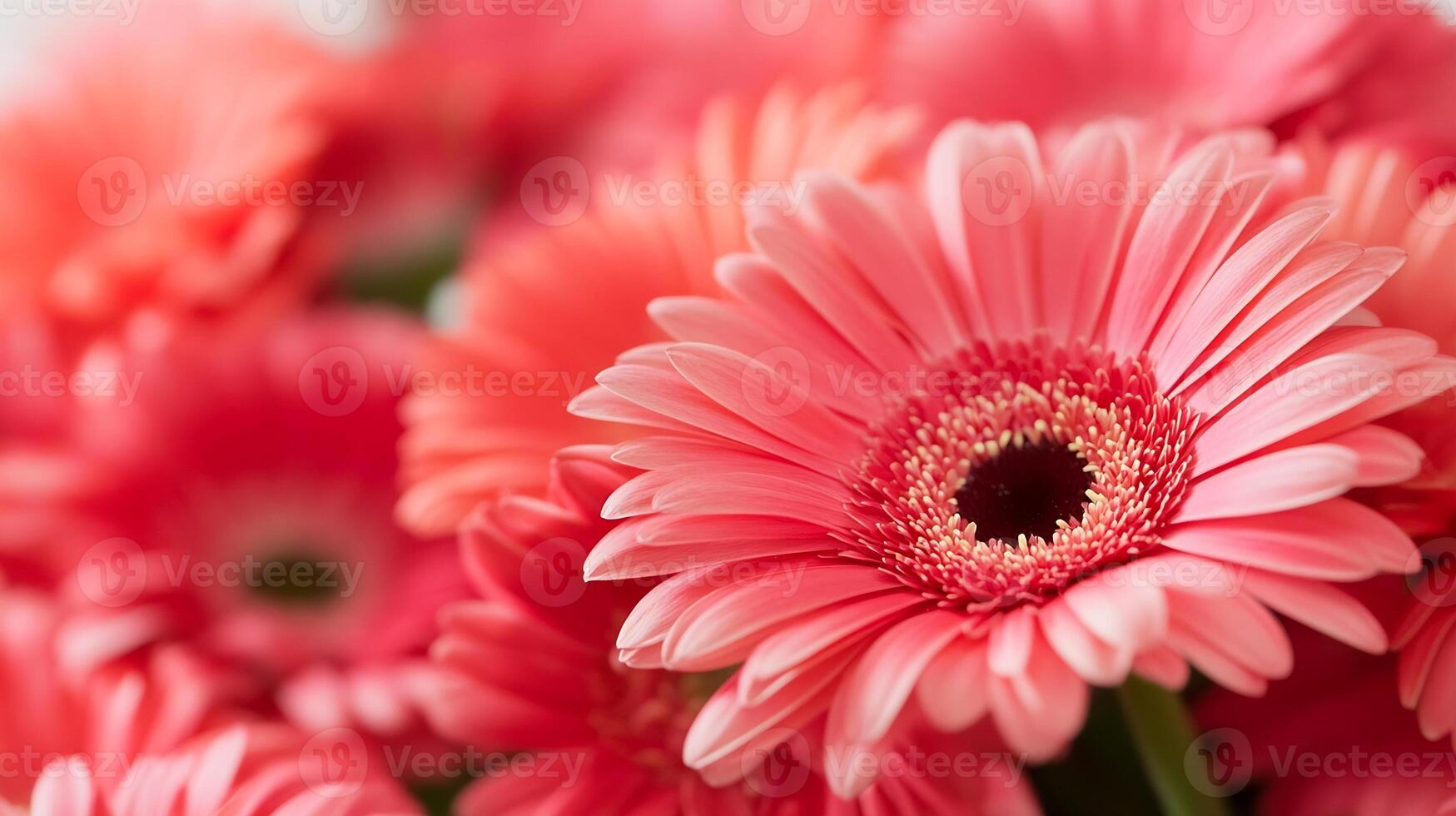 Vibrant Pink Gerbera Daisies Close Up with Soft Focus Background photo