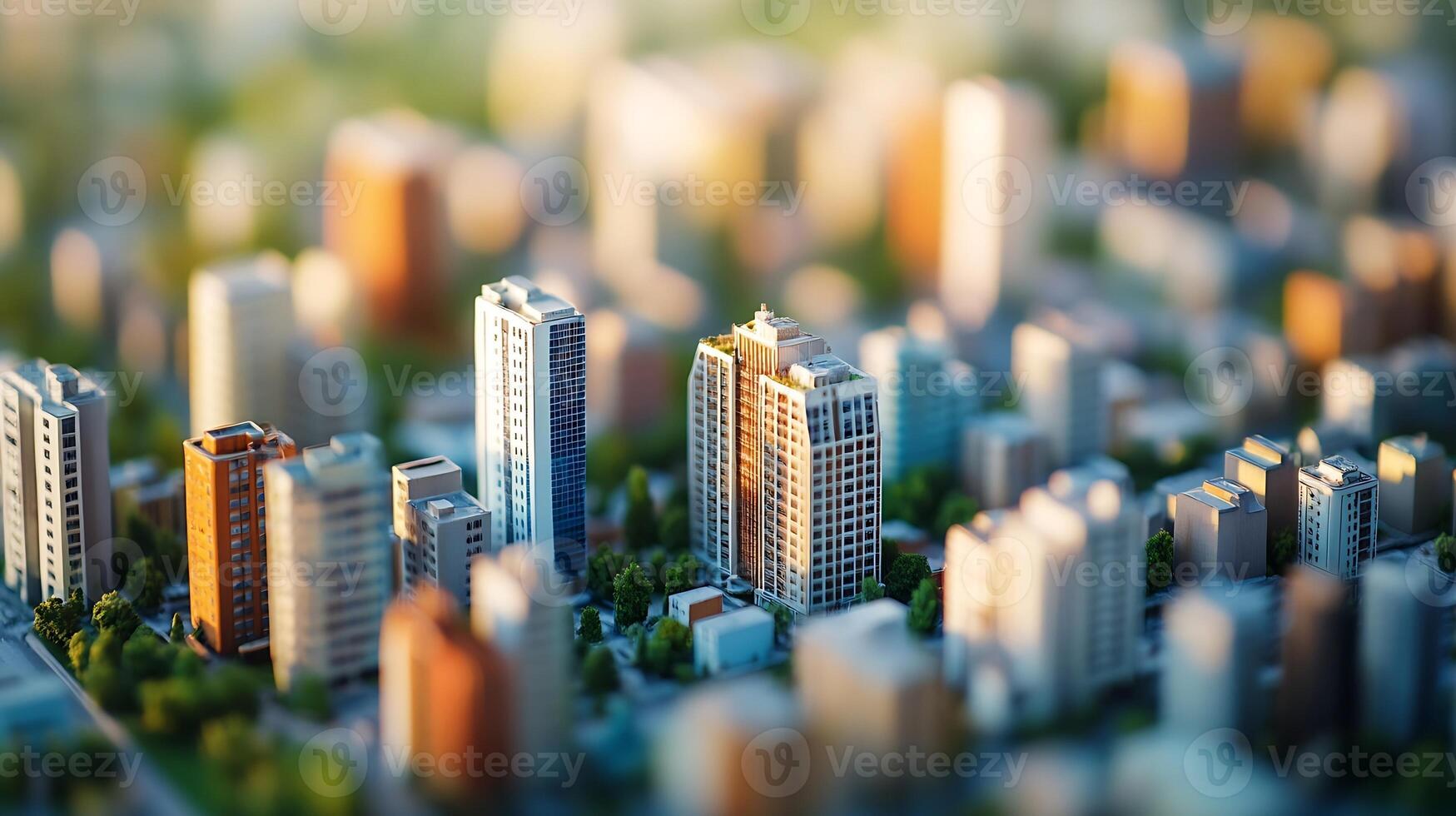 Miniature Model of a City with Urban Development and Architectural Design photo