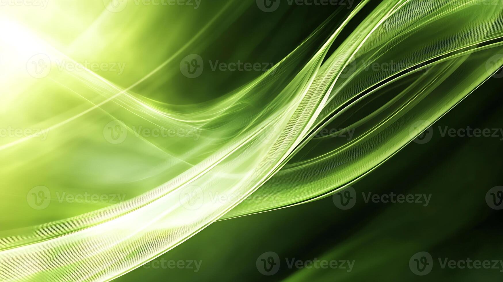 Abstract Green Flowing Waves Depicting Fluid Movement and Organic Energy photo