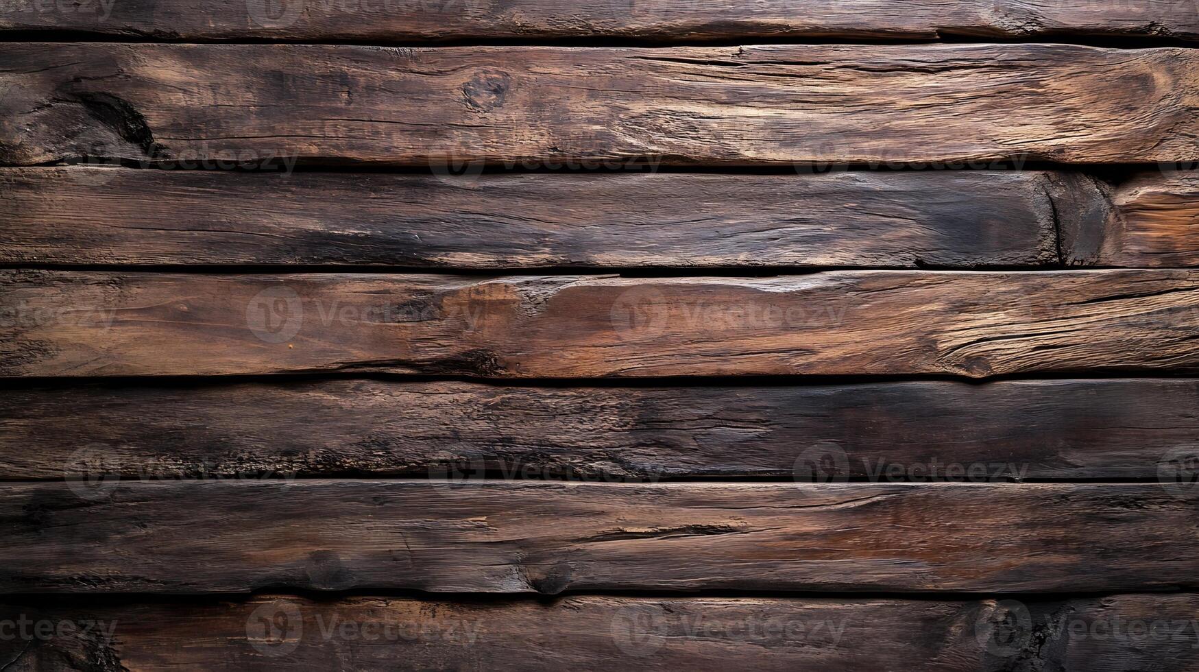 Rustic Wooden Textured Planks with Dark Rich Grain Pattern photo