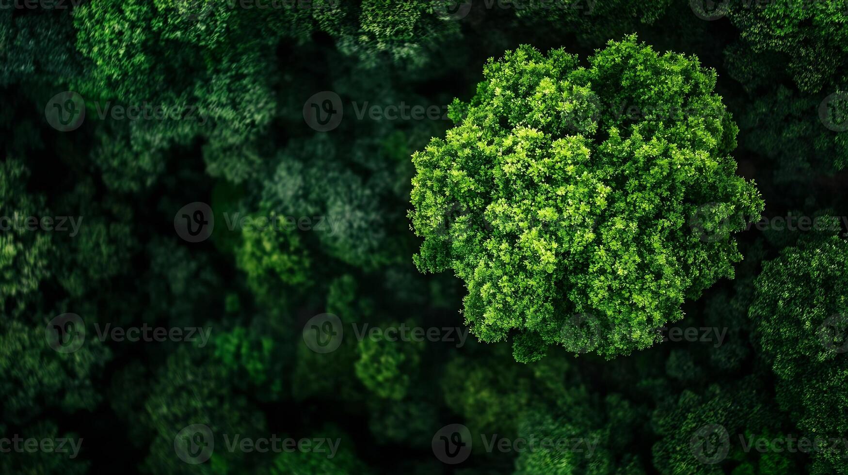 Lush Green Forest Canopy Captured from Aerial View Perspective photo