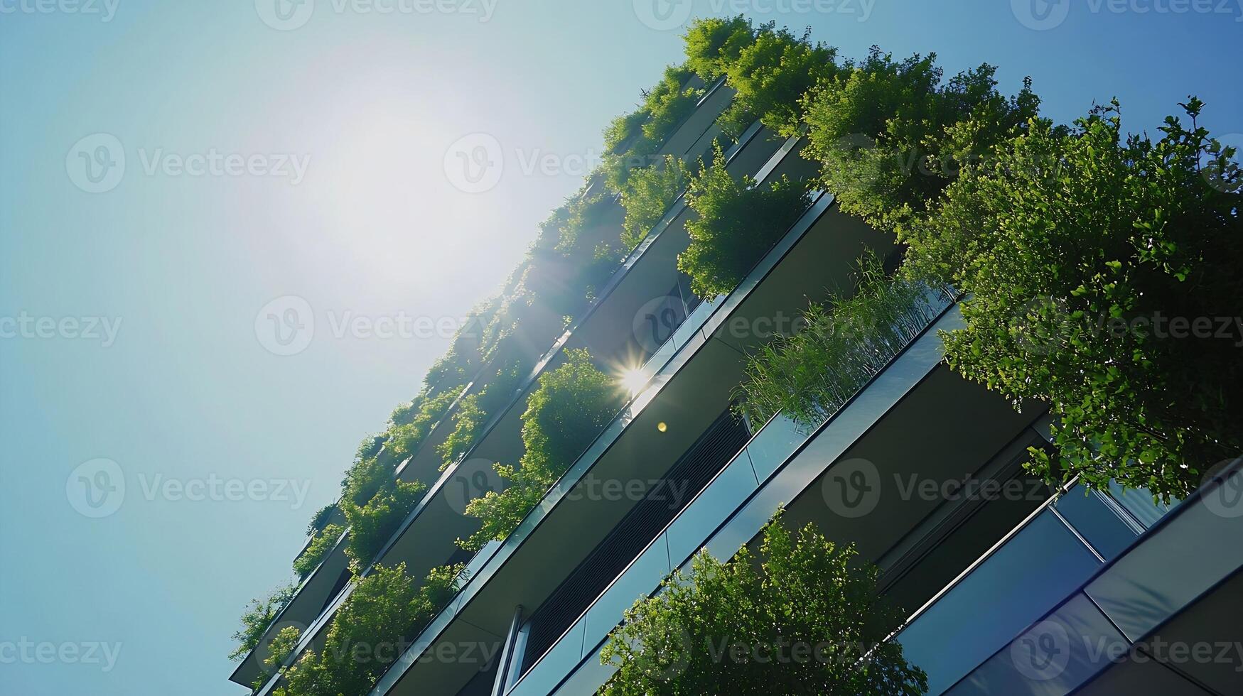 Modern Eco-Friendly Building with Lush Green Facade photo