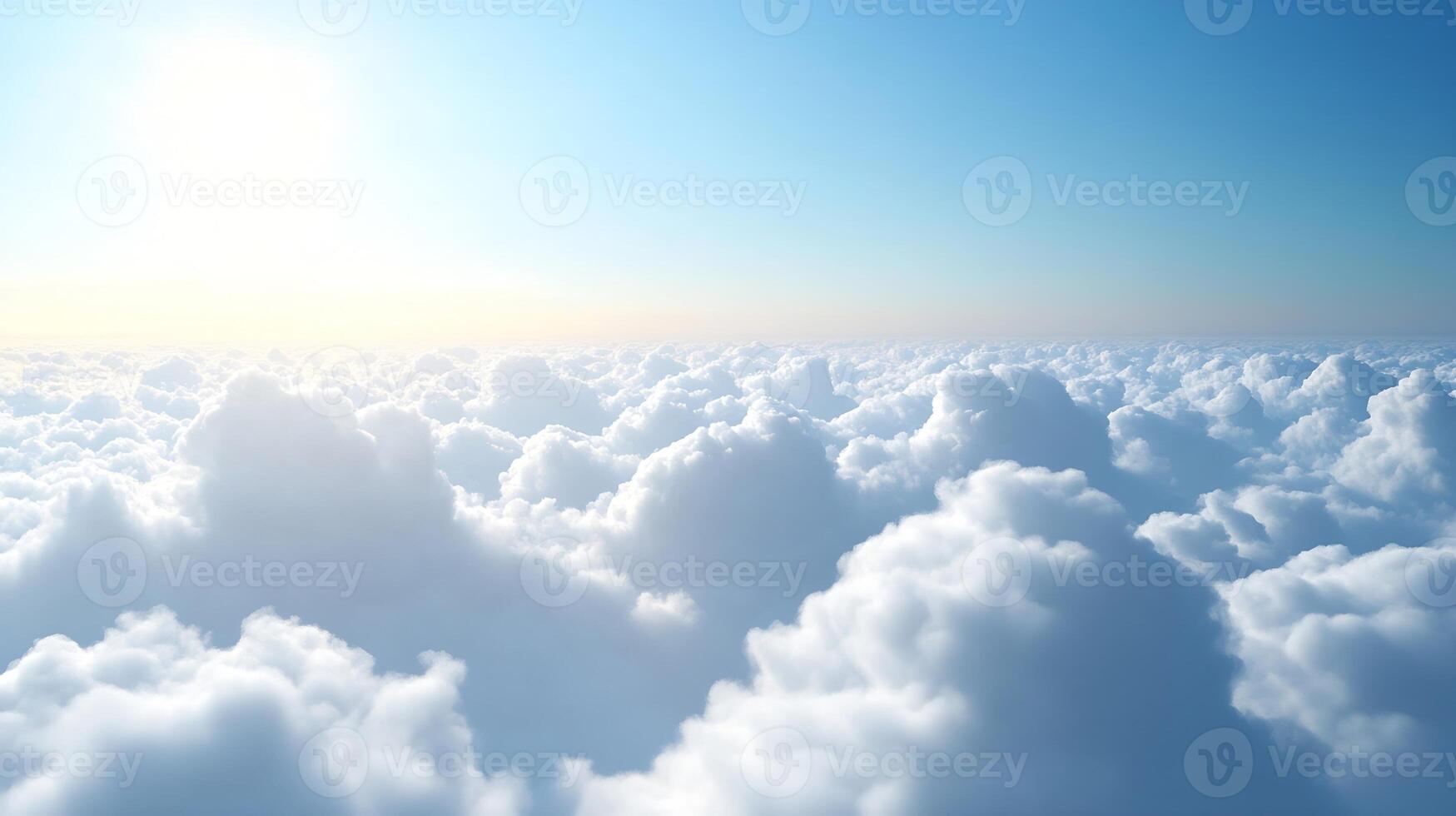 Clear Blue Sky with Soft White Clouds on a Bright Day photo