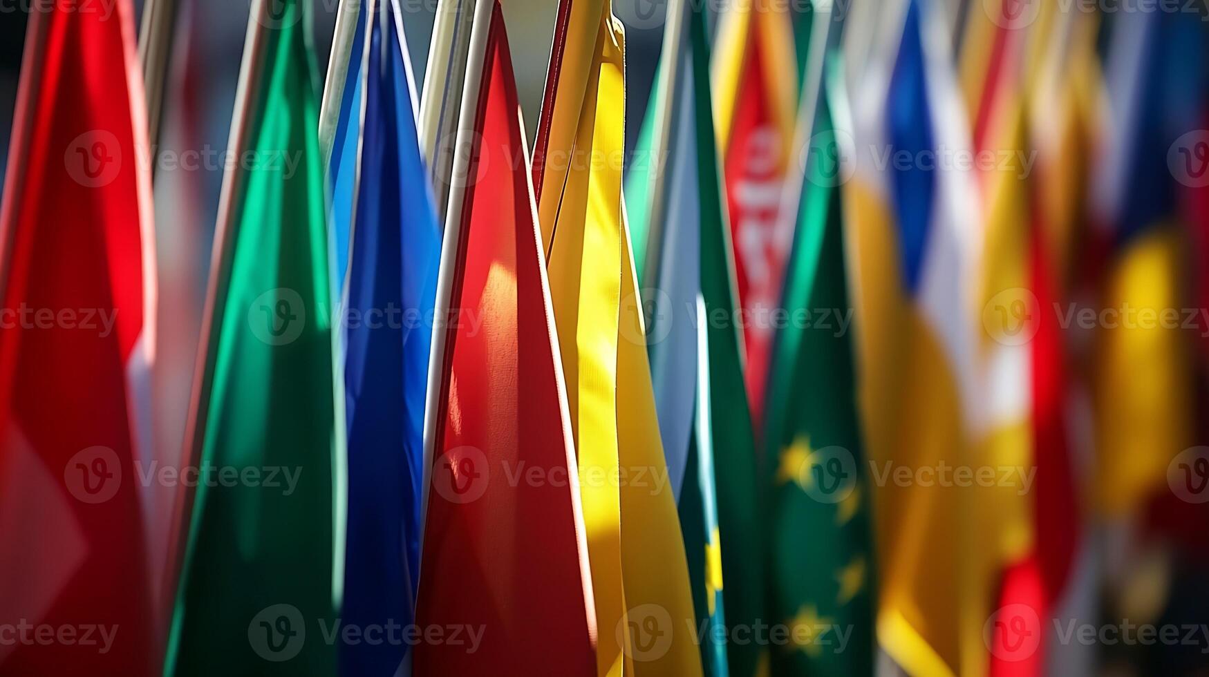 Colorful International Flags Displayed in Harmonious Arrangement photo